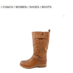 Coach Virginia Women's Leather Mid Calf Boots in Brown
